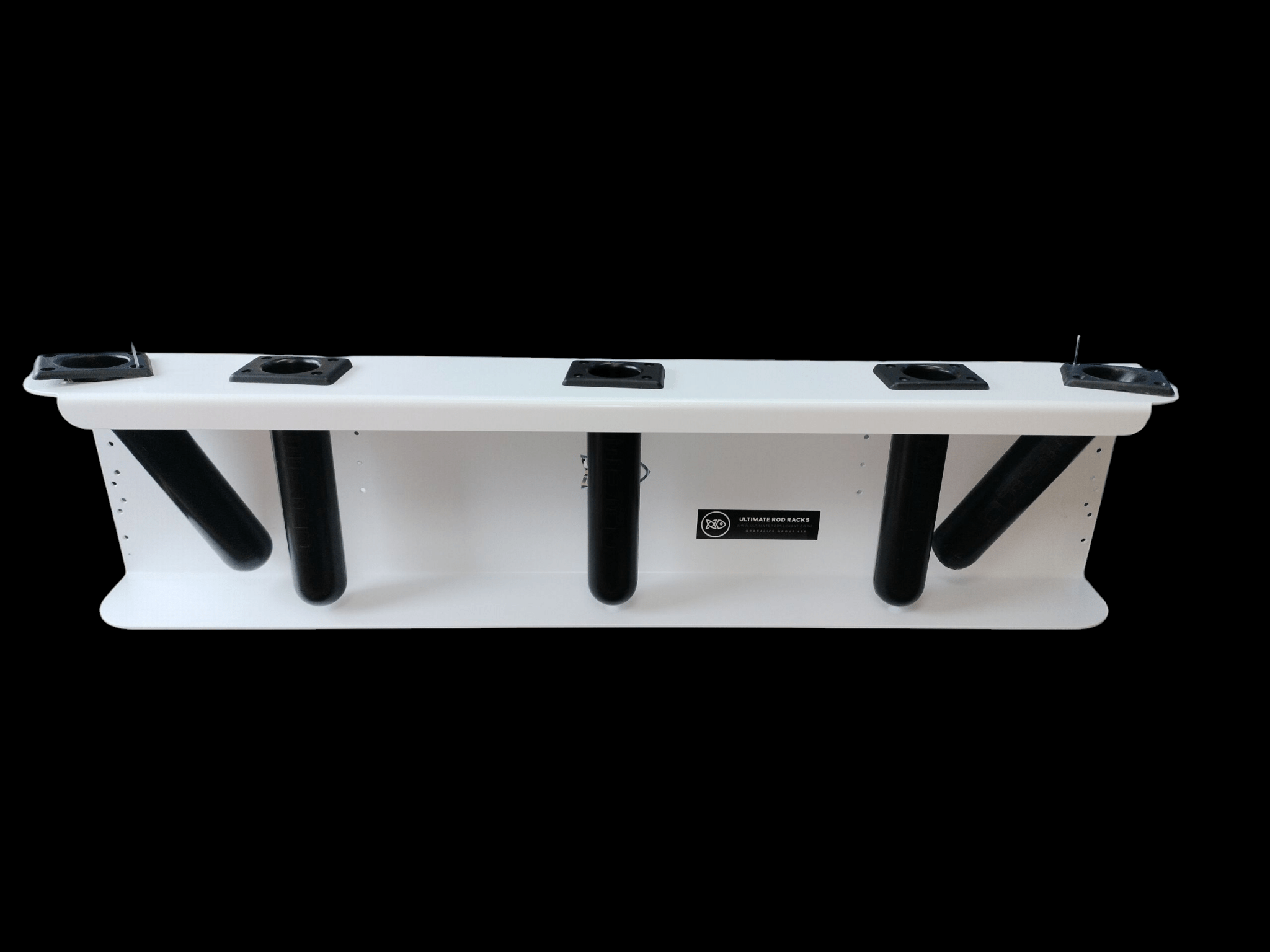 Game Rack XL -Rod Rack S4 designed for Big Game Fishing set ups designed to Hold up to 3 80w side by side and two Bent butts