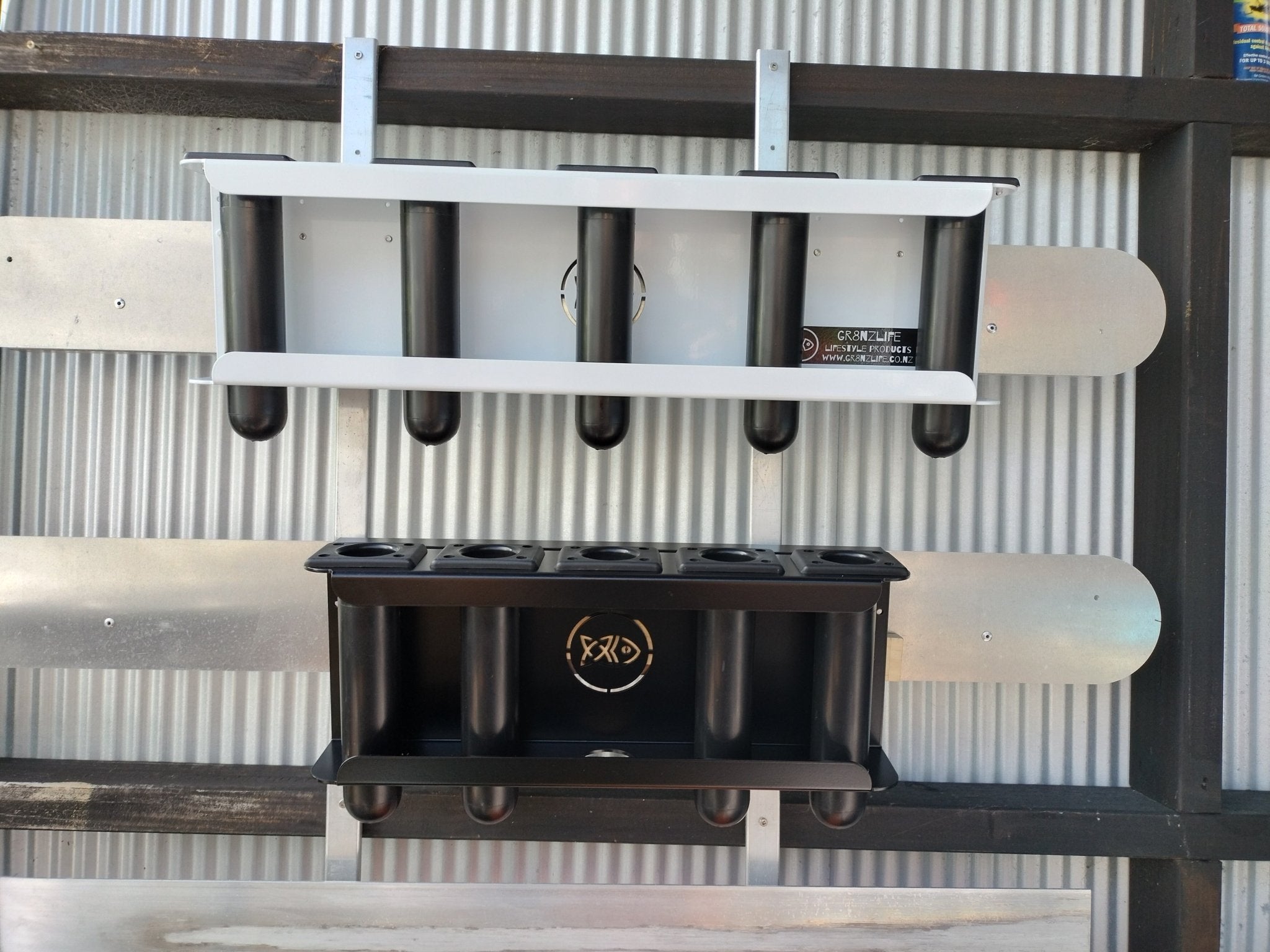 5 Rod Rack long HD - Series 4  - ultimate rod racks vs a std 5 rack shown side by side
