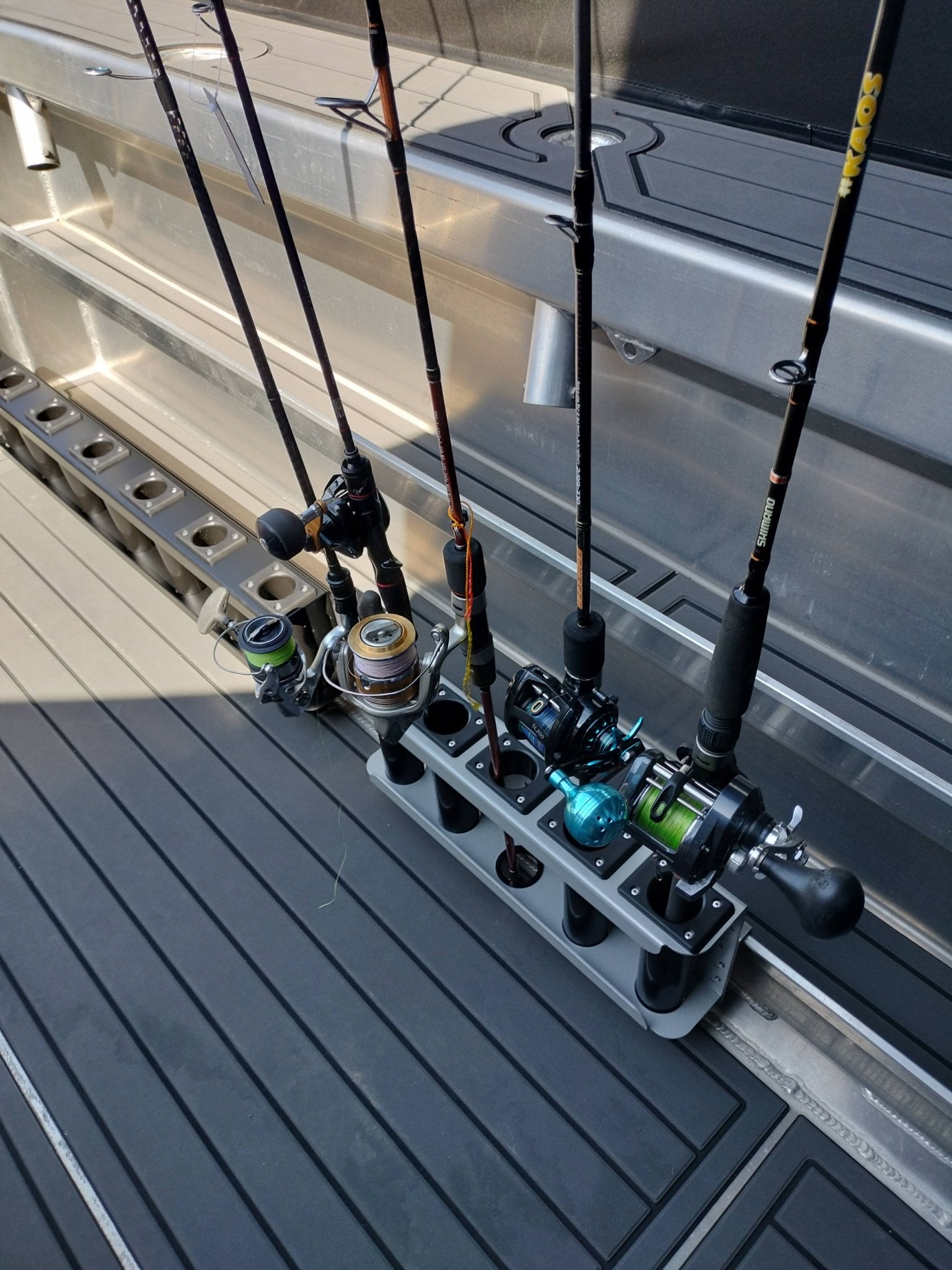 5 Rod - Rack s4 Senator Boats Ultimate Rod Racks re-designed for the Senator Boats for angled/straight pockets,