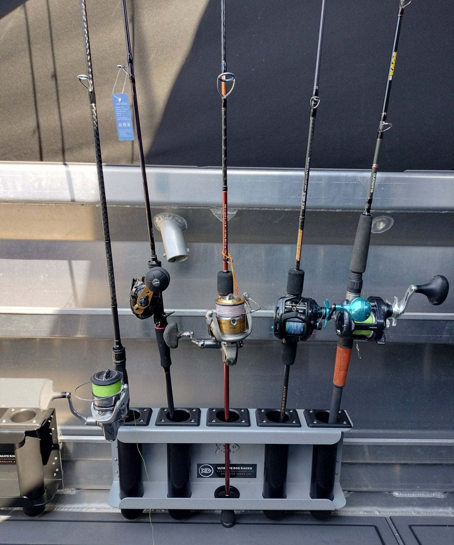 5 Rod racks in senator bottom angled pockets- Rack S4 - Ultimate Rod Racks NZ