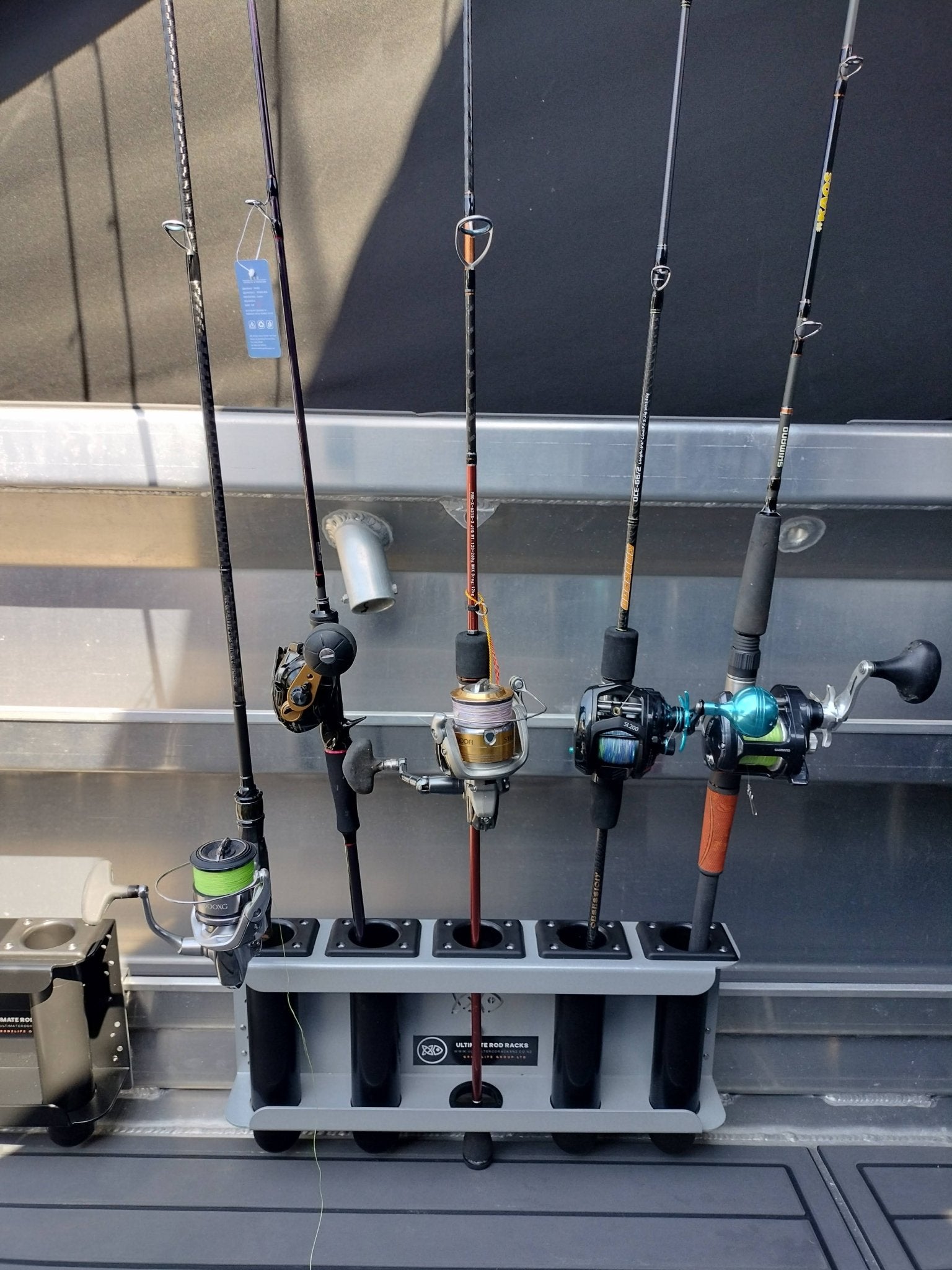 5 Rod racks in senator bottom angled pockets- Rack S4 - Ultimate Rod Racks NZ
