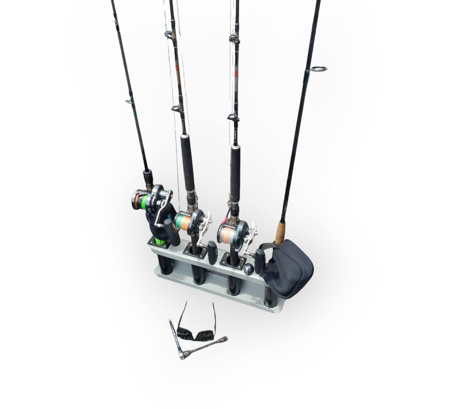 Removable 4 Rod Rack S4 - Ultimate Rod Racks NZ with 150mm centres to cater for larger reels