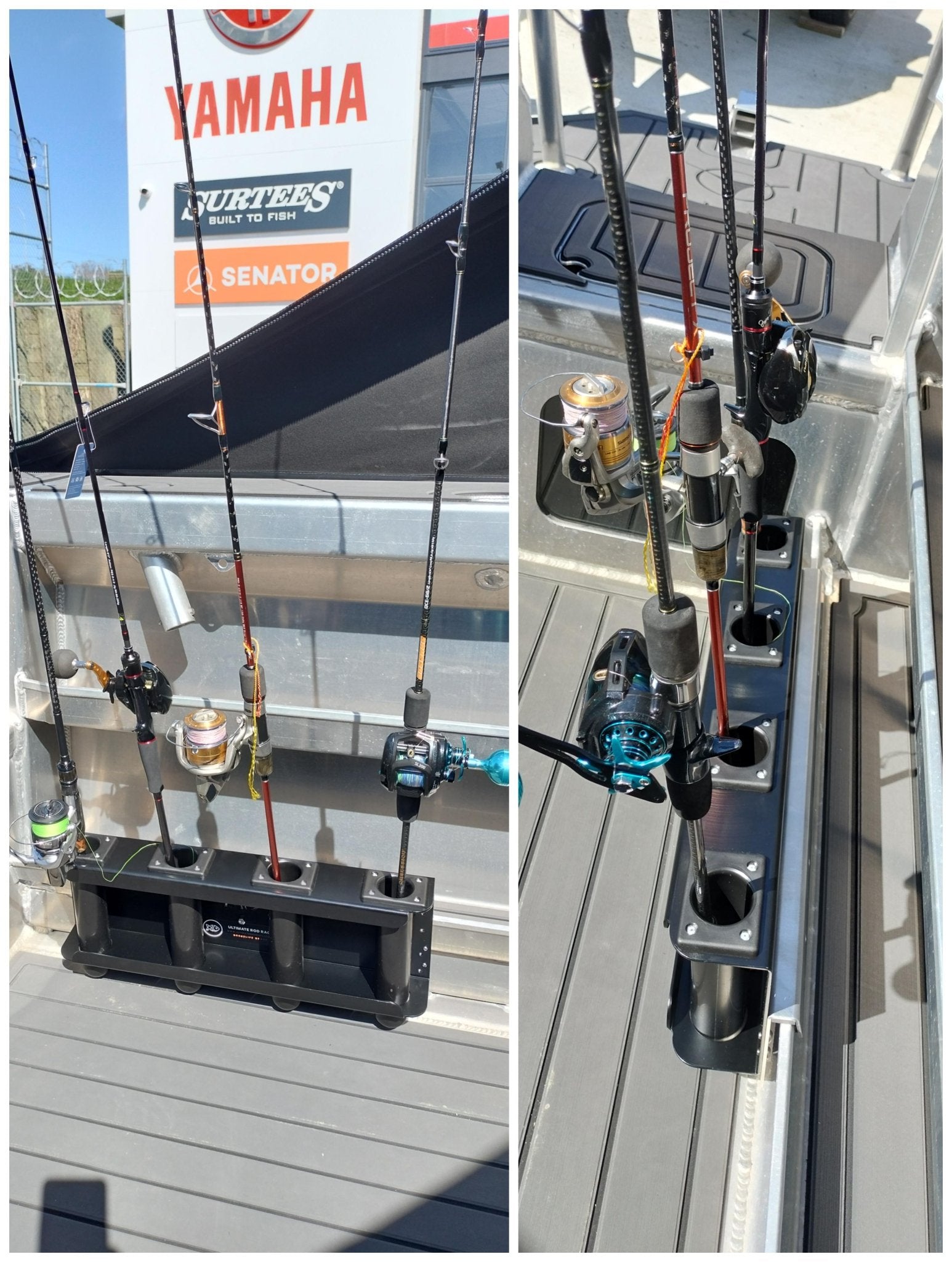 Removable 4 Rod Rack S4 - Ultimate Rod Racks NZ with 150mm centres to cater for senator Boats