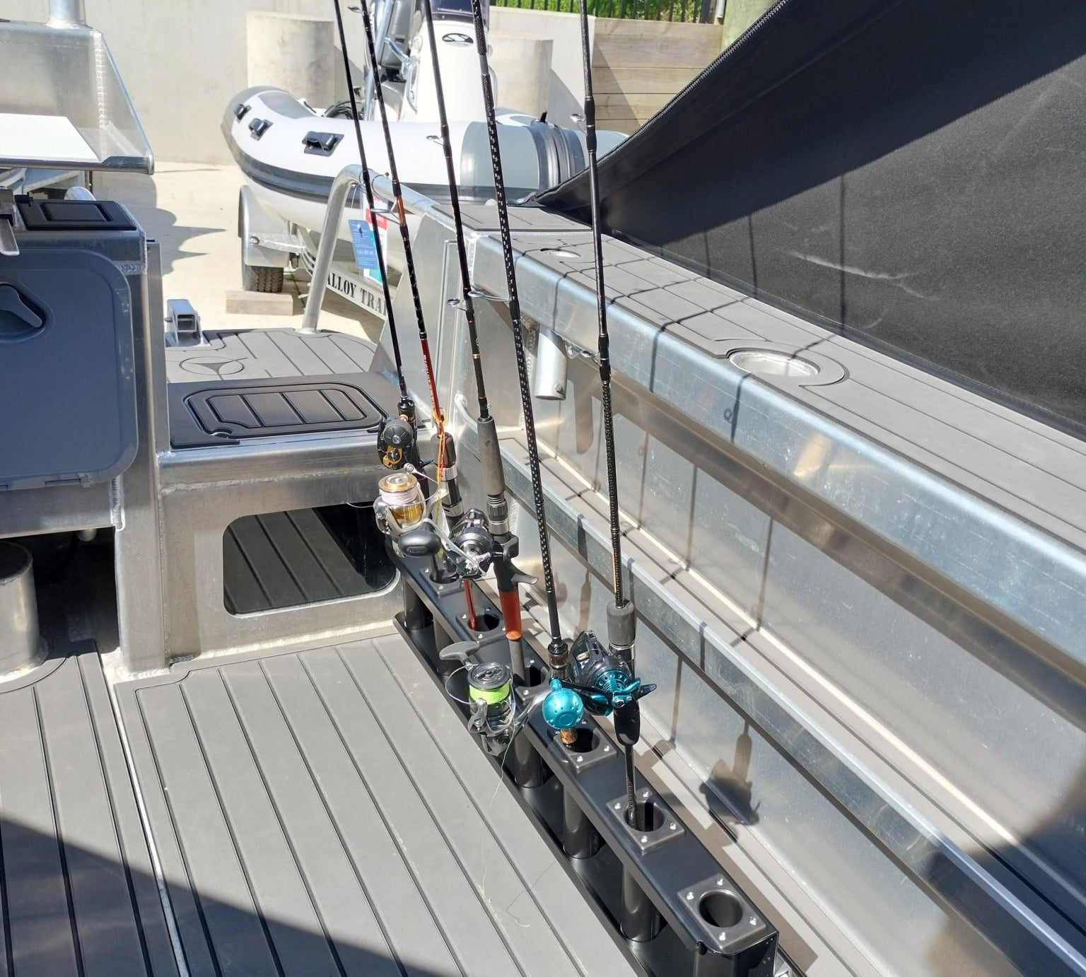 7 Rod Rack Models with 150mm centres -Senator Boats Ultimate Rod Racks re-designed for the Senator Boats forbigger reels