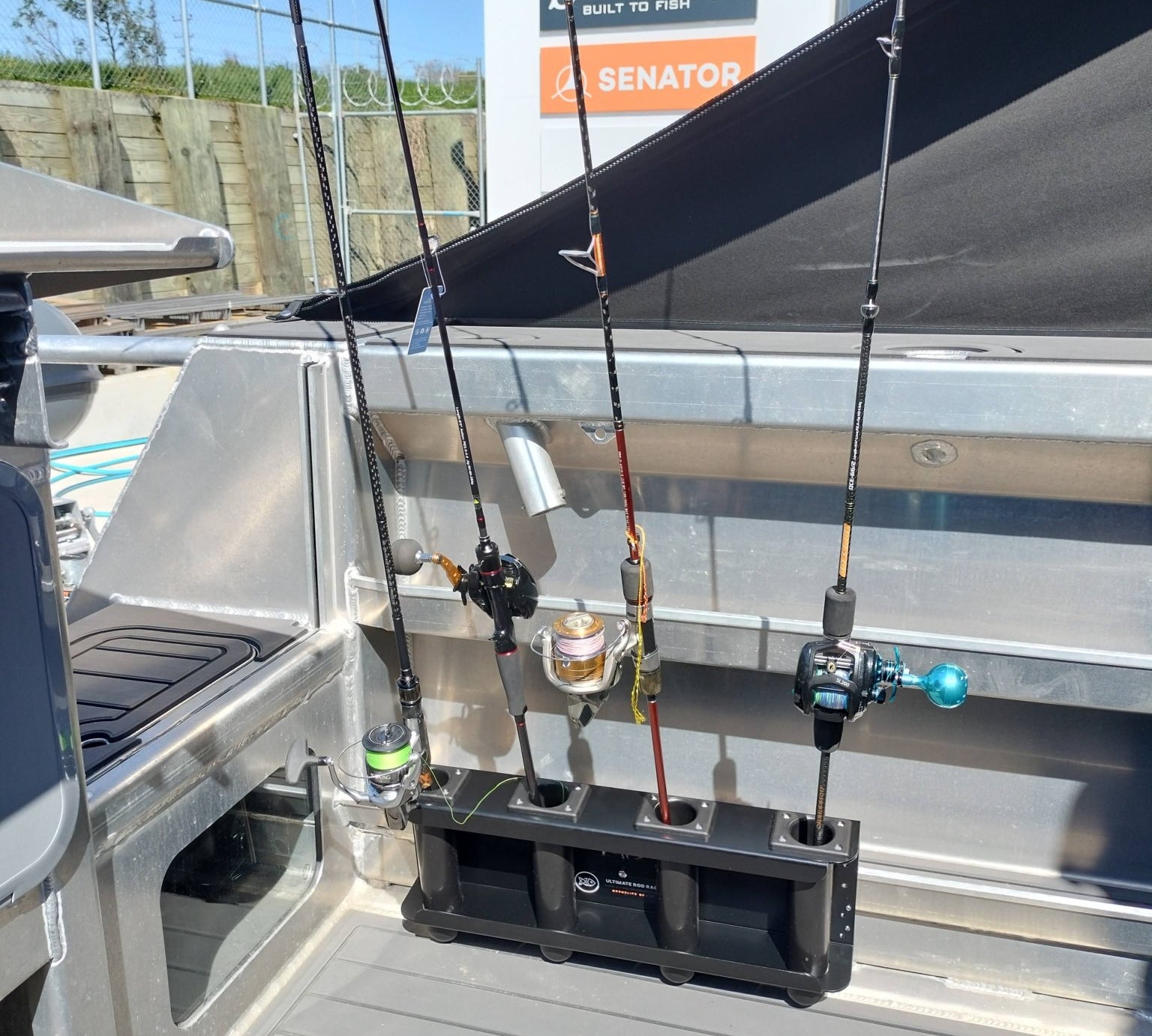 Removeable 4 Rod Rack Models with 150mm centres -Senator Boats Ultimate Rod Racks re-designed for the Senator Boats