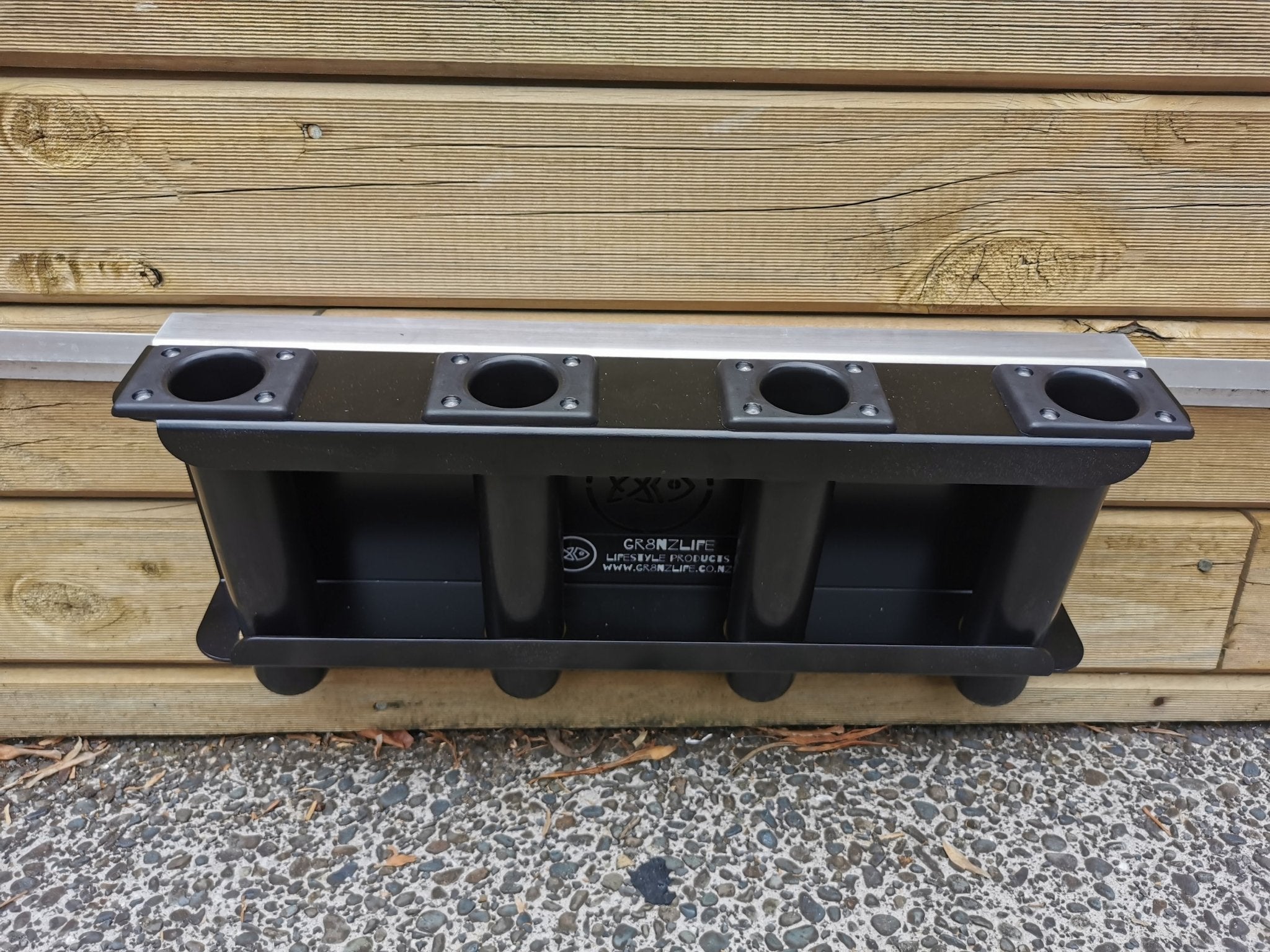 Removable 4 Rod Rack S4 - Ultimate Rod Racks NZ with 150mm centres to cater for larger reels in black