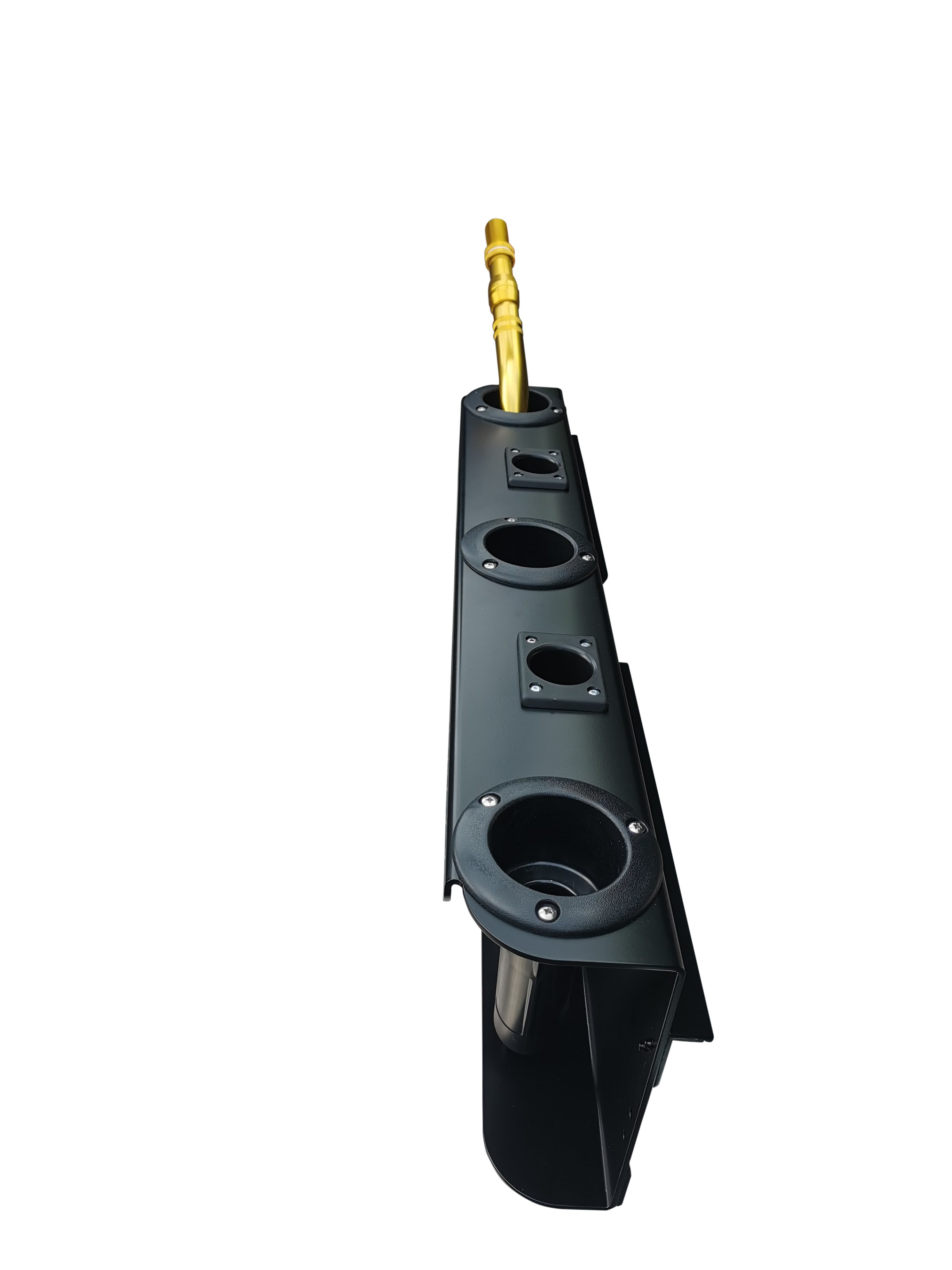 Designed to keep rods vertical and parallel so you can still walk passed when stored