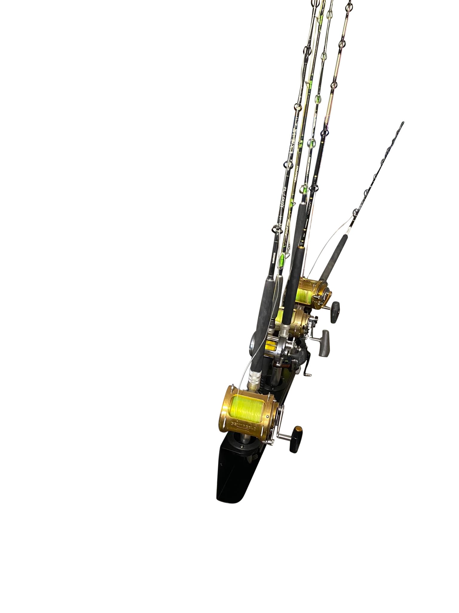 Game Bent Butt rods horizontally - Ultimate Rod Racks NZ allowing to walk past with different set ups available