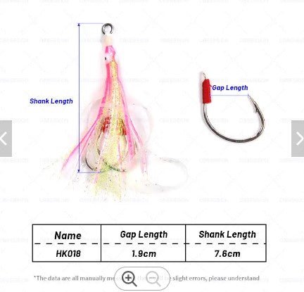 High Quality Jigging Lure Double Assist hook with Squid Skirt Luminous - Gr8nzlife