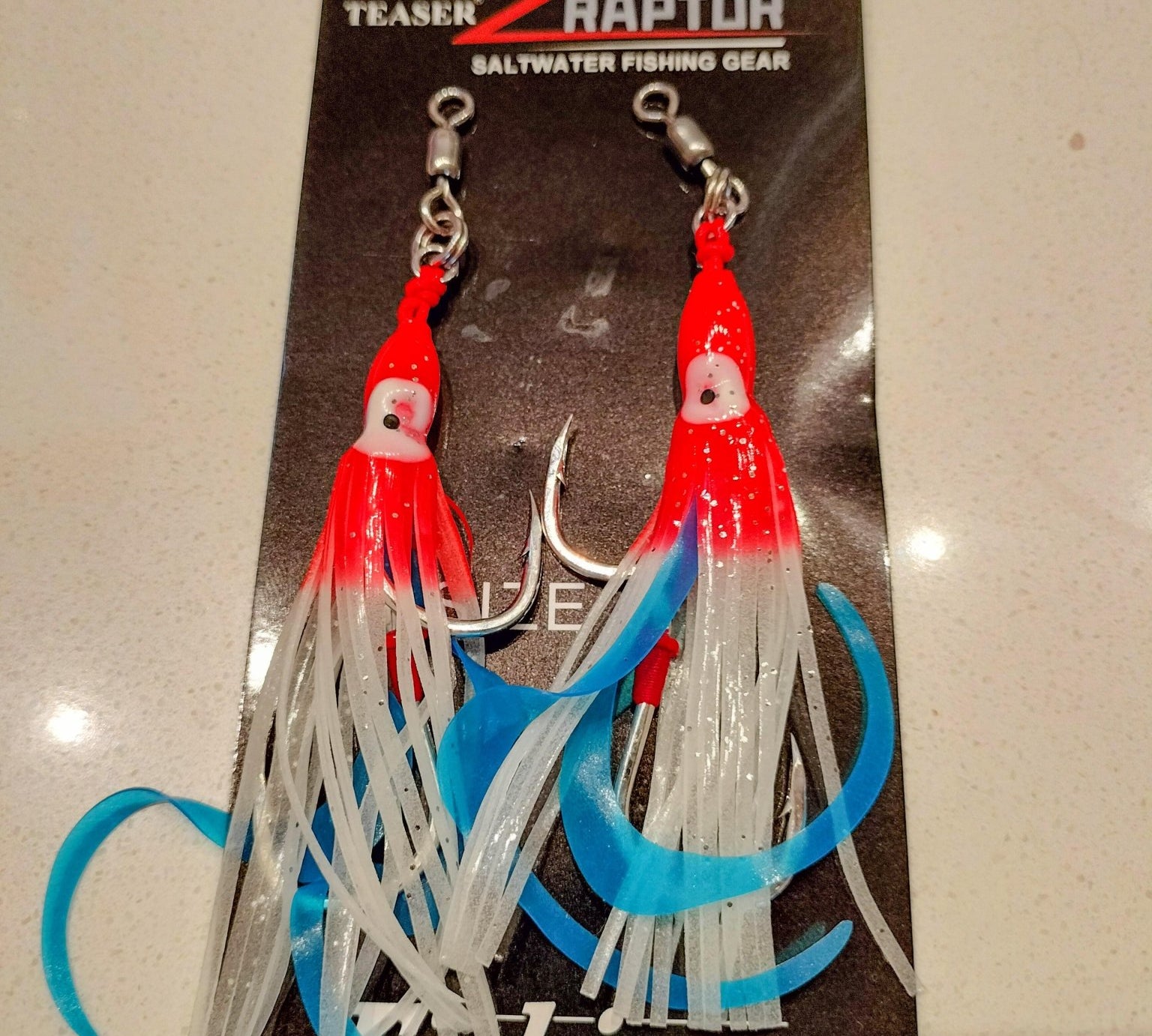 Raptor Z High Quality Jigging Lure Double Assist hook with Squid Skirt Luminous - Gr8nzlife
