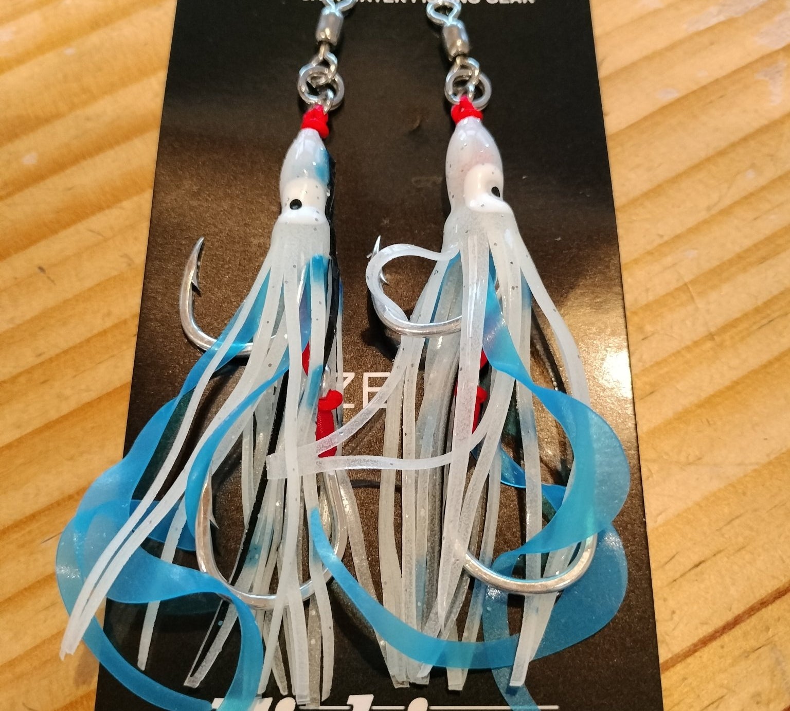 Raptor Z High Quality Jigging Lure Double Assist hook with Squid Skirt Luminous - Gr8nzlife