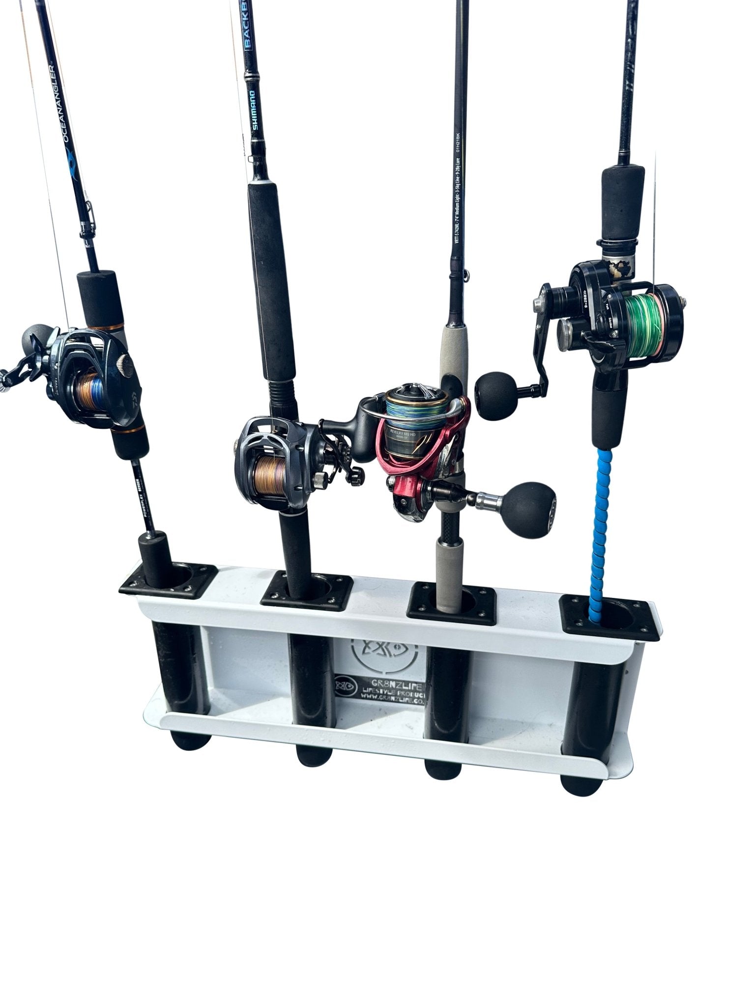 Removable 4 Rod Rack S4 - Ultimate Rod Racks NZ with 150mm centres to cater for larger reels or