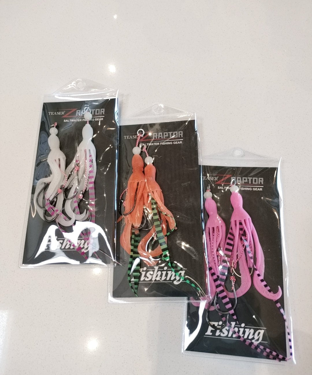 TPE Octy Raptor Z High Quality Jigging Lure Double Assist hook with Squid Skirt Luminous - Gr8nzlife