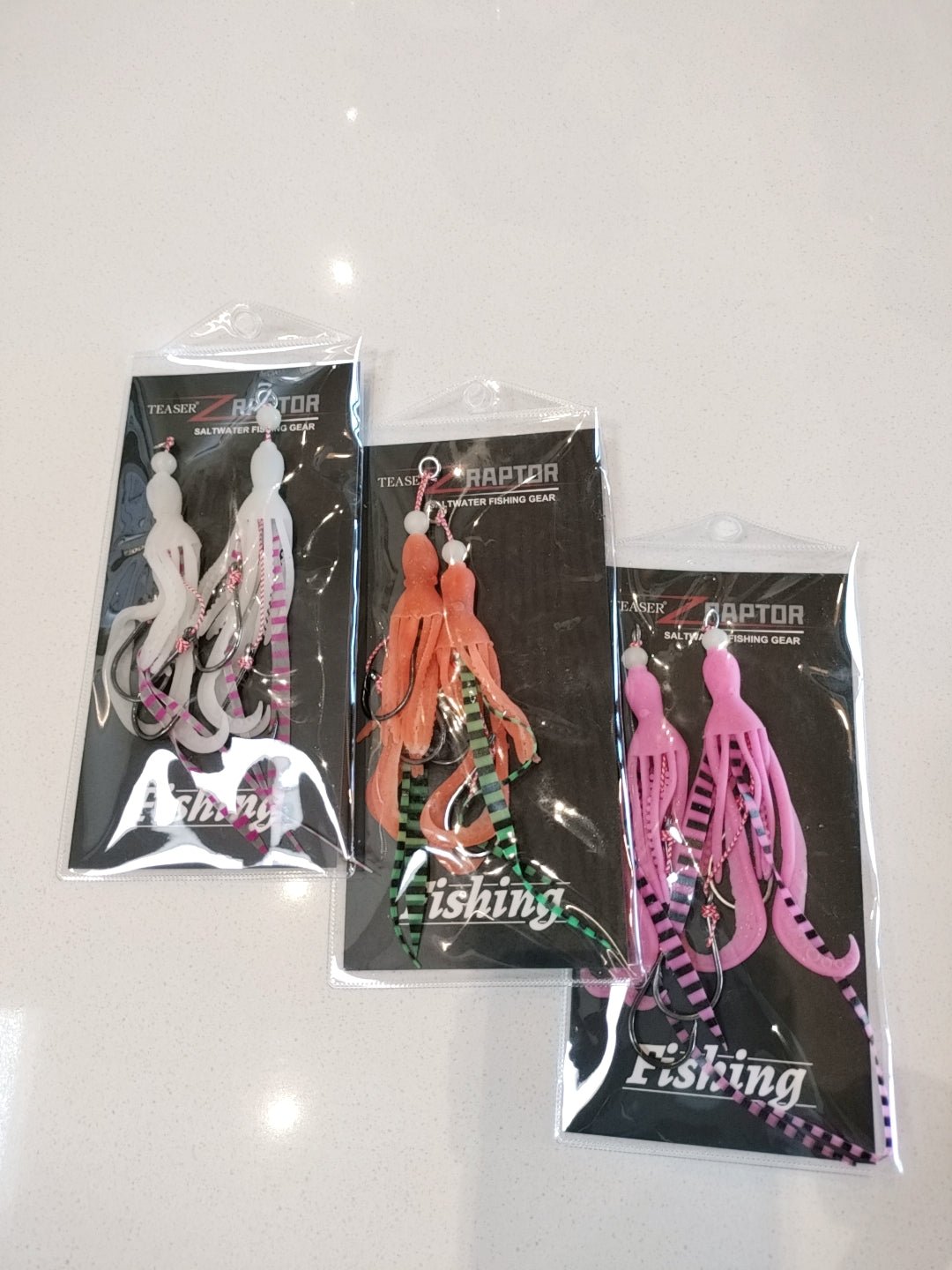 TPE Octy Raptor Z High Quality Jigging Lure Double Assist hook with Squid Skirt Luminous - Gr8nzlife